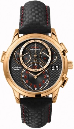 Glashutte Original PanoMaticChrono (RG / Black-Red/ Leather) 95-01-15-01-04