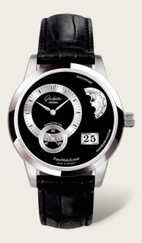Glashutte Original PanoMaticLunar (Platinum/Black/Leather) 90-02-03-03-04