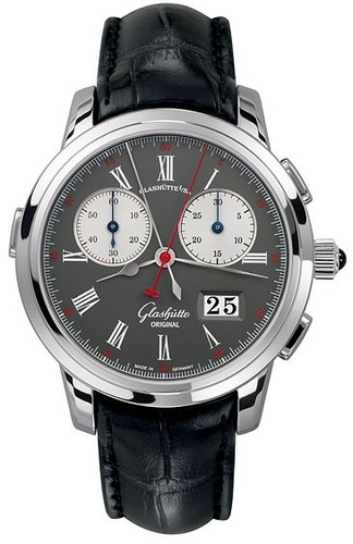 Glashutte Original Rattrapante (Platinum / Anthracite / Leather) 99-01-03-03-04