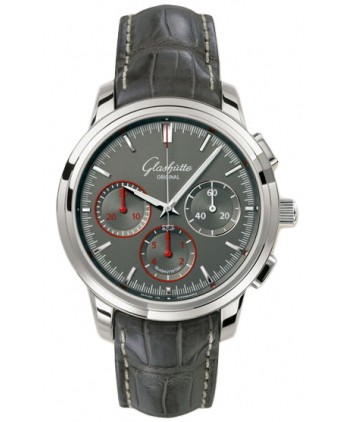 Glashutte Original Senator Chronograph (SS / Grey / Leather) 39-31-42-42-04