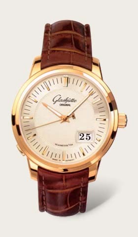 Glashutte Original Senator Panorama Date (RG / Champagne / Leather / Cal100) 100-03-01-01-04