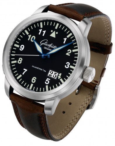 Glashutte Original Senator Panorama Date (SS / Aviator / Leather) 100-03-07-04-04