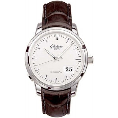 Glashutte Original Senator Panorama Date (SS / Silver / Leather) 100-03-13-02-04