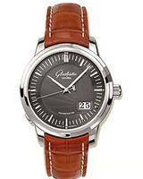 Glashutte Original Senator Panorama Date (Steel / Anthracite / Leather / Cal100) 100-03-04-02-04