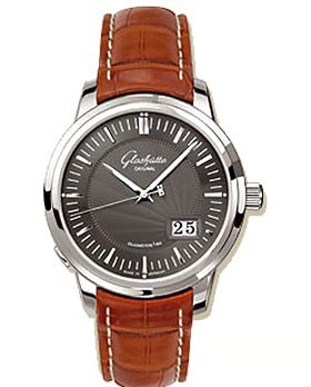 Glashutte Original Senator Panorama Date (Steel / Anthracite / Leather / Cal100) 100-03-04-02-04