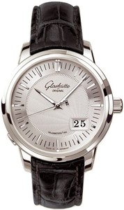 Glashutte Original Senator Panorama Date (Steel / Silver / Leather / Cal100) 100-03-03-02-04