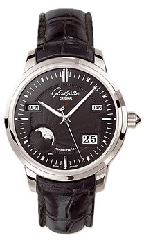Glashutte Original Senator Perpetual Calendar (Platinum / Black / Leather) 100-02-05-03-04