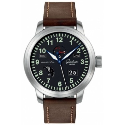 Glashutte Original Senator Perpetual Calendar (SS / Aviator / Leather) 100-07-07-05-04