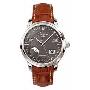 Glashutte Original Senator Perpetual Calendar (Steel / Anthracite / Leather) 100-02-04-02-04