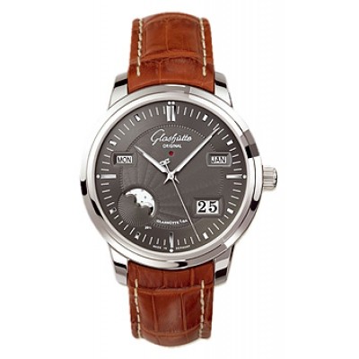 Glashutte Original Senator Perpetual Calendar (Steel / Anthracite / Leather) 100-02-04-02-04