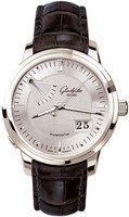 Glashutte Original Senator Power Reserve Display (Steel / Silver / Leather) 100-01-03-02-04