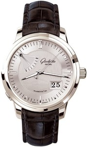 Glashutte Original Senator Power Reserve Display (Steel / Silver / Leather) 100-01-03-02-04