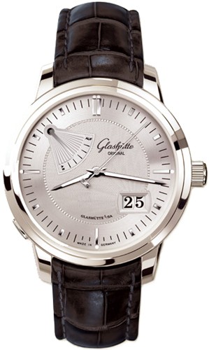 Glashutte Original Senator Power Reserve Display (Steel / Silver / Leather) 100-01-03-02-04