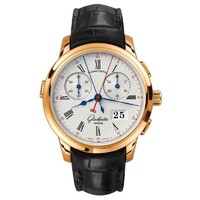 Glashutte Original Senator Rattrapante (RG / Silver / Leather) 99-01-01-01-04