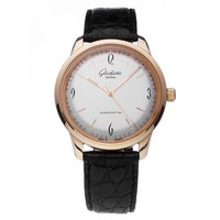 Glashutte Original Senator Sixties Automatic (RG / Silver / Leather) 39-52-01-01-04