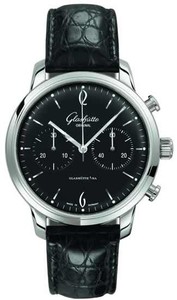 Glashutte Original Senator Sixties Chronograph (SS / Black / Leather) 39-34-02-22-04