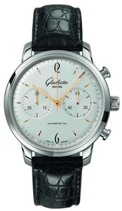 Glashutte Original Senator Sixties Chronograph (SS / Silver / Leather) 39-34-03-22-04