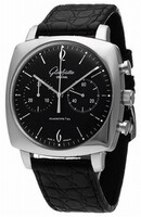 Glashutte Original Senator Sixties Square Chronograph (SS / Black / Leather) 39-34-02-32-04