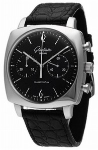 Glashutte Original Senator Sixties Square Chronograph (SS / Black / Leather) 39-34-02-32-04