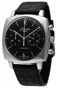 Glashutte Original Senator Sixties Square Chronograph (SS / Black / Leather) 39-34-02-32-04