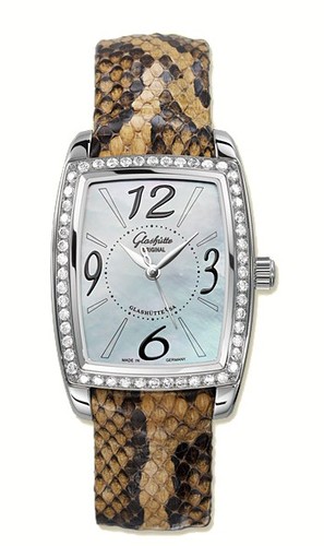 Glashutte Original Serenade Karree (SS / MOP-Diamonds / Leather) 39-52-20-22-04