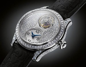 Glashutte Original Serenade Tourbillon (WG / Silver-Diamonds / Black Satin Strap) 41-01-01-01-04