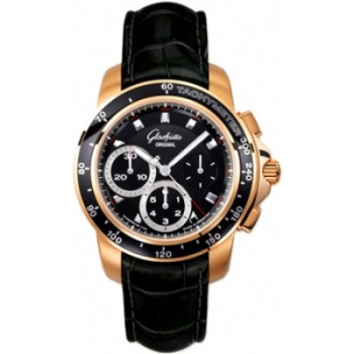 Glashutte Original Sport Evolution Chronograph (RG / Black / Leather) 39-31-43-61-02