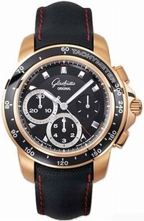 Glashutte Original Sport Evolution Chronograph (RG / Black / Trieste Fabric Strap) 39-31-43-61-03