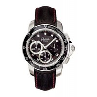 Glashutte Original Sport Evolution Chronograph (SS / Black / Trieste Strap) 39-31-43-03-03