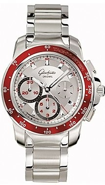 Glashutte Original Sport Evolution Chronograph (SS / Silver-Red / SS Bracelet) 39-31-46-05-14
