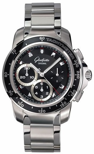 Glashutte Original Sport Evolution Chronograph (Steel / Black / Steel) 39-31-43-03-14