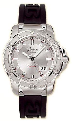 Glashutte Original Sport Evolution Panorama Date (Steel / Silver / Rubber) 39-42-44-04-04