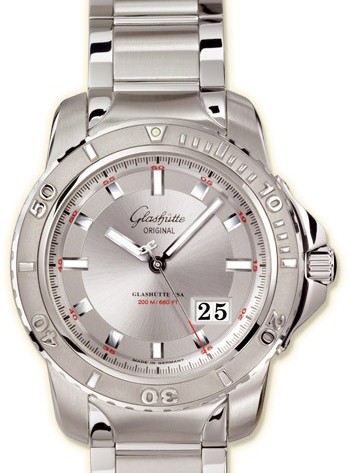 Glashutte Original Sport Evolution Panorama Date (Steel / Silver / Steel) 39-42-44-04-14
