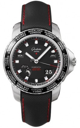 Glashutte Original Sport Perpetual Calendar (SS / Black / Fabric Strap ) 39-57-43-03-03