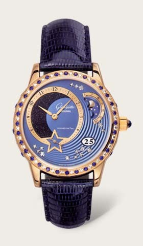 Glashutte Original Summer Night (RG-Diamonds-Sapphires / RG Guilloch / Leather) 90-02-53-53-04