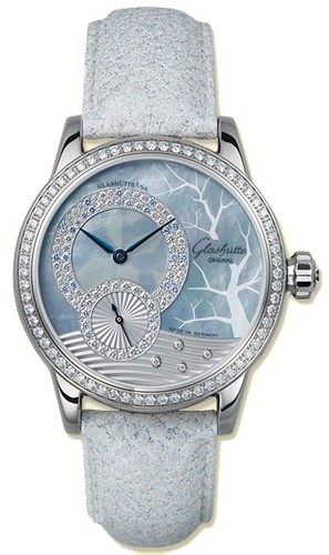 Glashutte Original Winter Dream (WG-Diamonds / Blue MOP-Diamonds / Leather) 90-00-14-14-04