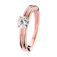 Boucheron Godron Pink Gold Solitaire