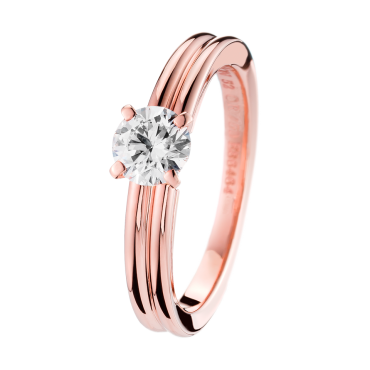 Boucheron Godron Pink Gold Solitaire