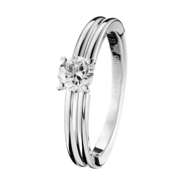 Boucheron Godron Platinum Solitaire