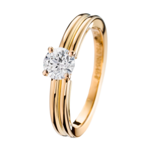 Boucheron Godron Yellow Gold Solitaire