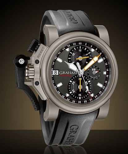 Graham Chronofighter Oversize Airwing Gun Metal (Ti / Black / Rubber Strap) 2OVKT.T01A