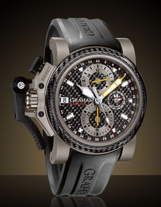Graham Chronofighter Oversize Airwing (Ti / Carbon / Rubber Strap) 2OVKI.B09A