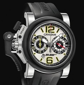 Graham Chronofighter Oversize BrawnGP (SS / White / Rubber Strap) 2BROV.W01A