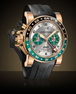 Graham Chronofighter Oversize GMT All Gold Silver (RG / Silver / Rubber Strap) 2OVGR.S06A