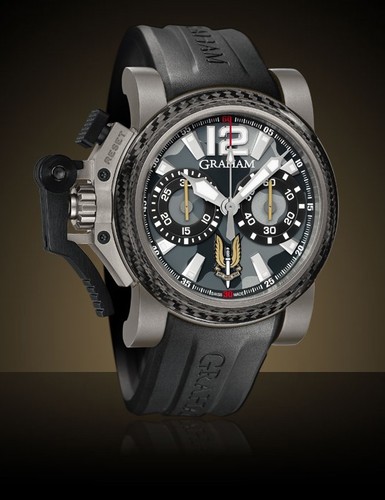 Graham Chronofighter Oversize Night Commando SAS II (Titanium / Grey-Black / Rubber Strap) 2OVJI.B25A