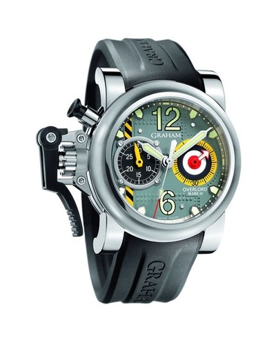 Graham Chronofighter Oversize Overlord Mark III (SS / Rubber) 2OVAS.G01A.K10B