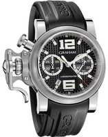 Graham Chronofighter R.A.C. Black Shock (SS / Black / Rubber) 2CRBS.B03A.K25B
