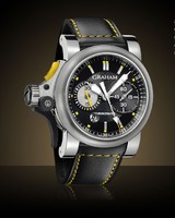 Graham Chronofighter R.A.C. Trigger Black Rush (SS / Black / Black Leather with Yellow Stitching) 2TRAS.B01A.L91B