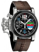 Graham Chronofighter Rugby RAC 10 Years (SS / Black / Brown Rugby-style Calf Strap) 2CRBV.B09A