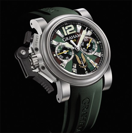 Graham Graham Chronofighter Oversize Commando SAS (Titanium / Green Camouflage / Rubber) 20VJT.G03A.K10B